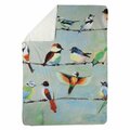Begin Home Decor 60 x 80 in. Small Abstract Colorful Birds-Sherpa Fleece Blanket 5545-6080-AN229